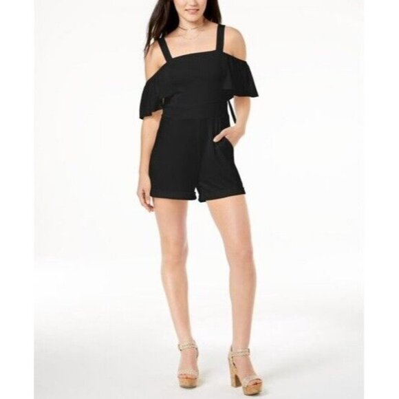 XOXO Off The Shoulder Black Romper NWT Small - Picture 1 of 7